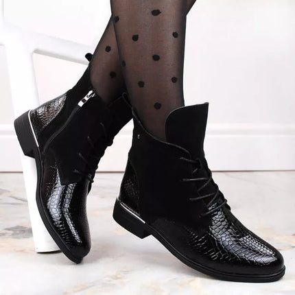 Filippo W PAW476 juodos lakuotos odos aulinukai su pašiltinimu