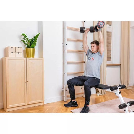 GYMNASTIC LADDER WITH A HAND BAR AND A BENCH FOR EXERCISES BENCHK 723W