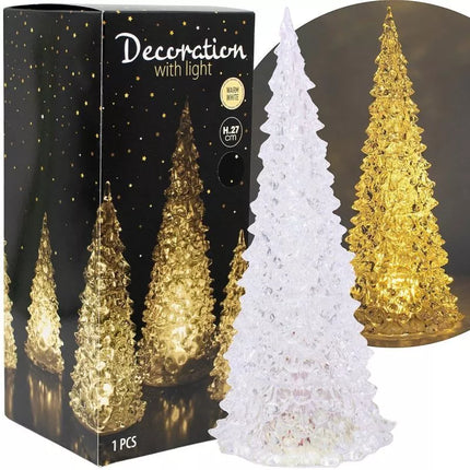 DECORATIVE CHRISTMAS TREE TRANSPARENT LED WARM WHITE 27CM