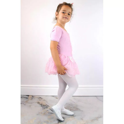 Jr. Nazo odiniai baleto šokių bateliai su elastiniais dirželiais, balti