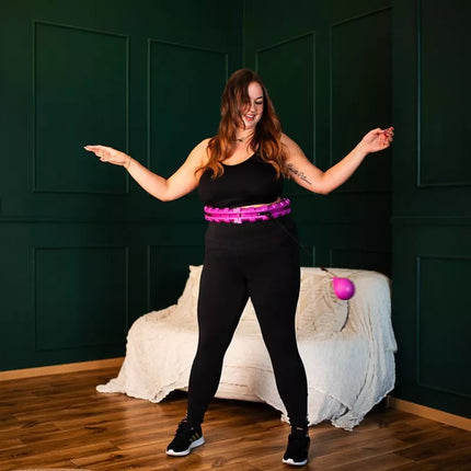 Didesnio dydžio hula lankas HMS HHW12 su spygliukais ir svoriu, violetinis