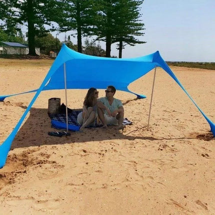 TURISTINĖ PAPLŪDIMIO PAVĖSINĖ, SKĖTIS NUO SAULĖS, SVORIS SU SMĖLIU, LYCRA 2.1X2X1.5M