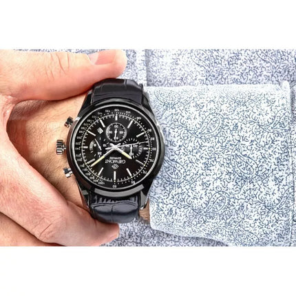 Vyriškas laikrodis Giewont Chronograph Safyrinis Juodas GW7650-A4
