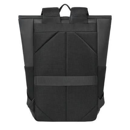 Rivacase Eden Backpack Roll-Up Backpack Black Polyester, Waxed Leather (Pull Up)