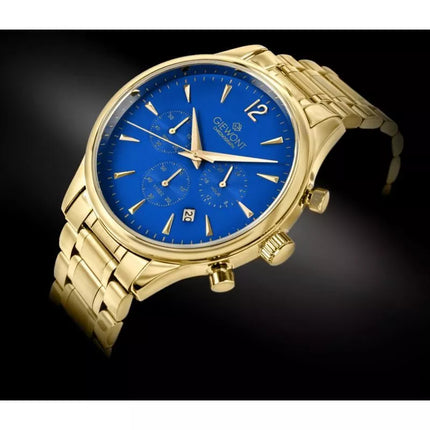 Men's Watch Giewont Chronograph Sapphire Gold Blue GW6310-B5