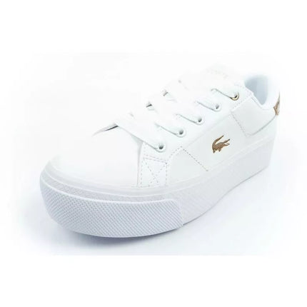 Madingi balti moteriški sportiniai bateliai Lacoste Ziane Platform 126