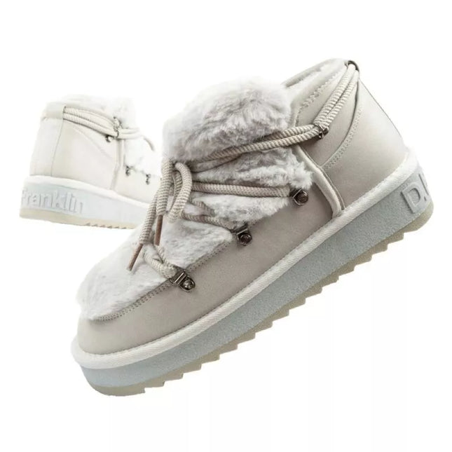 D.Franklin moteriški žiemos batai sniegui, madingi, su kailio pamušalu, pilki