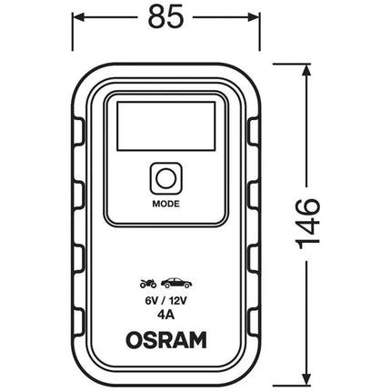 Įkroviklis BATTERYcharge 904, įkrovimo įtampa: 6/12 V, OSRAM, įkrovimo srovė: 4 A, maitinimo įtampa: 230 V, akumuliatoriaus tipas: AGM/Li-Ion/VRLA