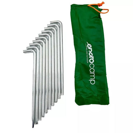 TENT PEGS PRO 8MM 20CM RINKINYS 10 VNT. METALINIAI