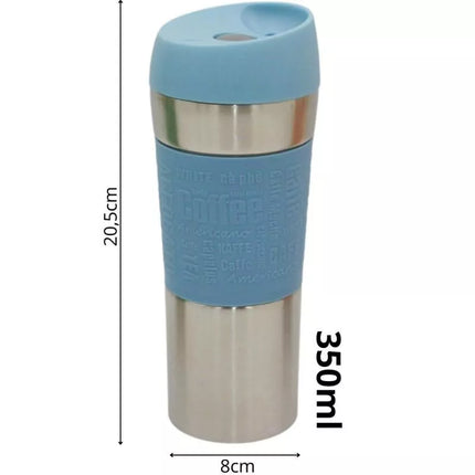EXCELLENT HOUSEWARE 350 ml mėlynas termo kelioninis puodelis