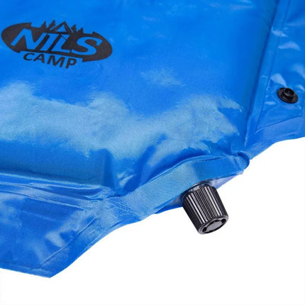NILS CAMP NC4001 savaime prisipučiamas čiužinys su pagalve, mėlynas - 3,8 cm