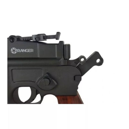 RANGER M712 Broomhandle VISO AUTOMATINIS ATATRAUKIAMOSIOS SISTEMOS orinis pistoletas, 4.5 mm BB, 19 šūvių. KWC