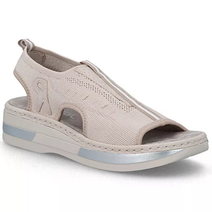 Women's pink slip-on platform sandals Rieker V59B5-31