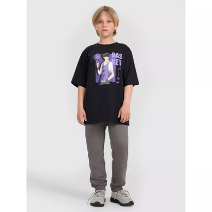 Boy's oversize T-shirt with print 4F 4FJRAW25TTSHM3062-20S