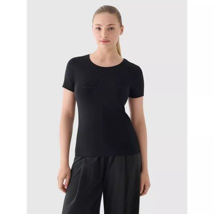 Slim T-shirt with print for women 4F 4FWMM00TTSHF1846-20S