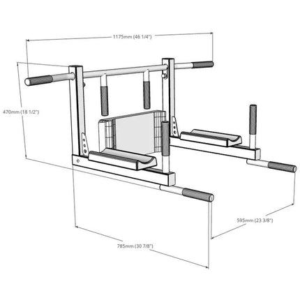 PULL-UP BAR PARALLEL EXERCISE BAR 2IN1 BENCHK D8
