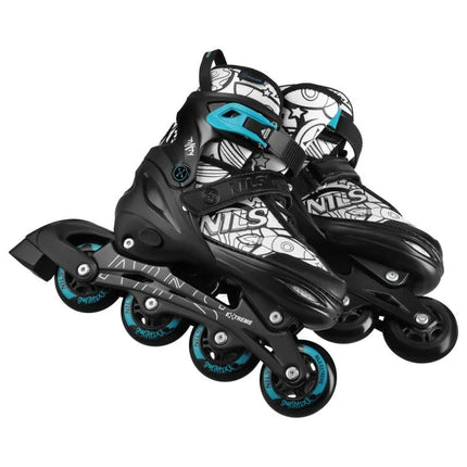 NH10907 4in1 ROLLER SKATES WITH EXTENDED HOCKEY BLADES TINTY GREEN SIZE M (35-38) NILS EXTREME
