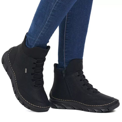 Women's insulated black ankle boots Rieker 55069-00