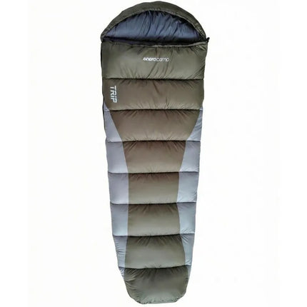 ŽALIOS IR PILKOS SPALVOS TURISTINIS MIEGMAIŠIS SU KOMPRESIJOS KREPŠIU 210X80X50CM ENERO CAMP