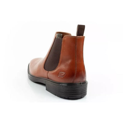 Skechers men's shoes Chelsea boots Miller-Boris elegant leather brown