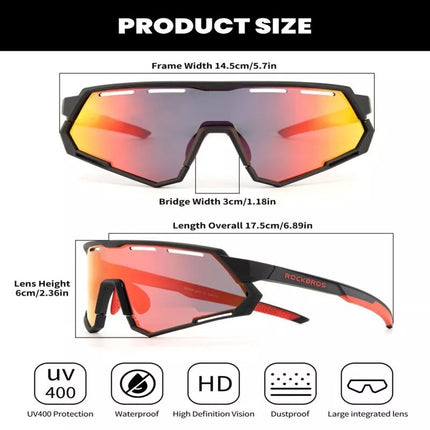 Rockbros SP246 sports glasses black and red