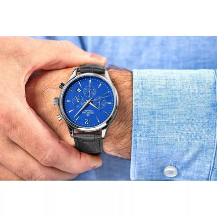 Vyriškas laikrodis Giewont Chronograph Safyro Juodas ir Mėlynas GW6310-A3