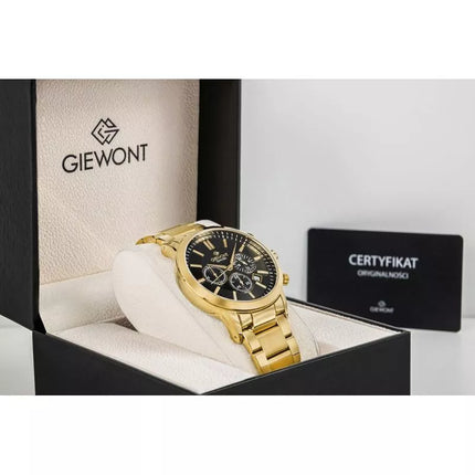 Giewont Chronograph Sapphire Gold Black Men's Watch GW8510-B5