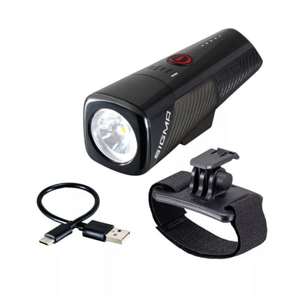 Sigma BUSTER 800 HL priekinis žibintas, juodas