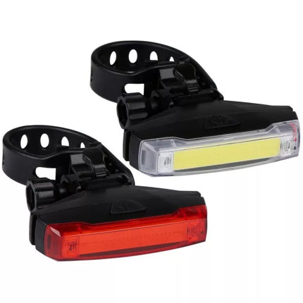 BLACK DUNLOP LED BIKE LAMP SET FRONT AND REAR