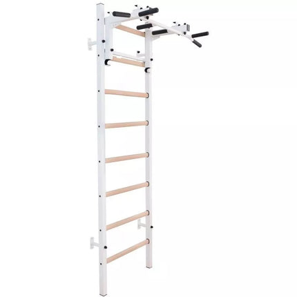WOODEN AND METAL GYMNASTIC WALL BAR WITH BAR BENCHK 231W