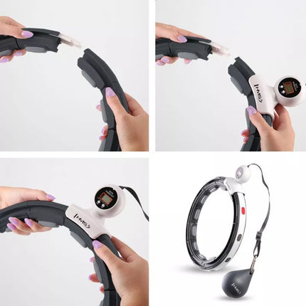 HHM15 HULA HOP BLACK WITH MAGNET AND WEIGHT + HMS COUNTER