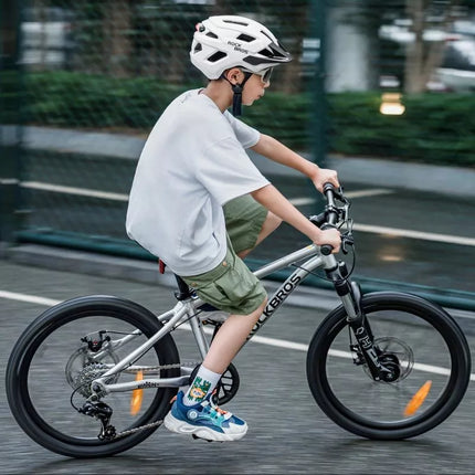 Rockbros LK-67 jaunimo dviračio šalmas su nuimamu skydeliu 54–58 cm - Balta