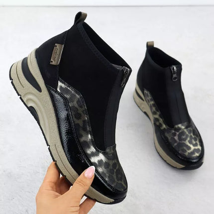 Women's black wedge ankle boots Rieker N9362-00