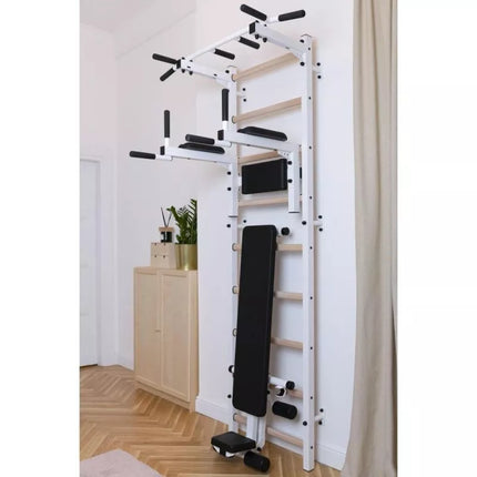 GYMNASTIC LADDER WITH A HAND BAR AND A BENCH FOR EXERCISES BENCHK 723W