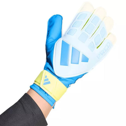 adidas Predator Training Goalkeeper Gloves White, Yellow, and Blue KA7786
