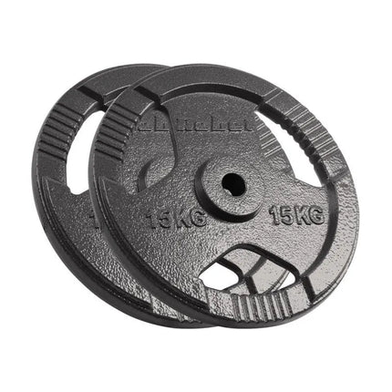Cast iron weight set 2x15kg, 31mm hole, plate with handles, REBEL ACTIVE