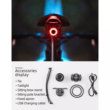 Rockbros Q3 Rear Bike Light with Smart Stop System - Black
