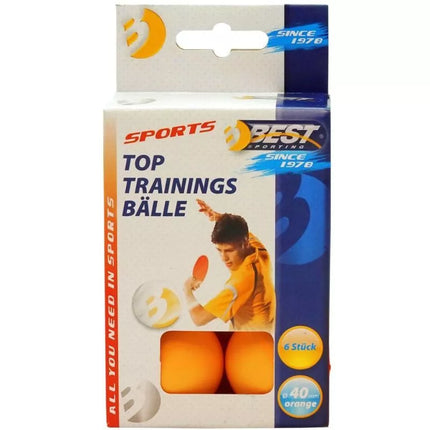 BEST SPORTING TRAINING TABLE TENNIS BALLS 6 PCS ORANGE
