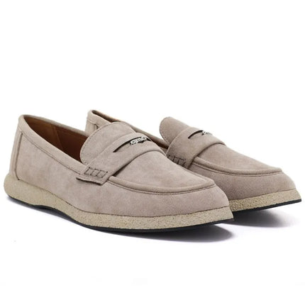 Women's suede moccasins in beige Vinceza 62273