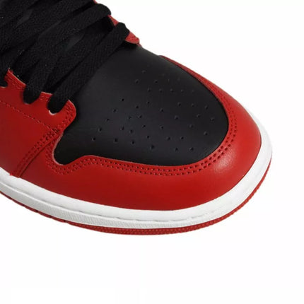 Air Jordan 1 Mid Men's Basketball Shoe Black/Gym Red/White - DQ8426-061
