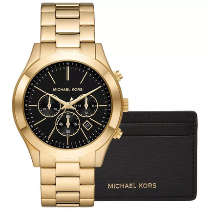 Vyriškas laikrodis + Kortelių dėklas MICHAEL KORS MK1076SET + Dėžutė