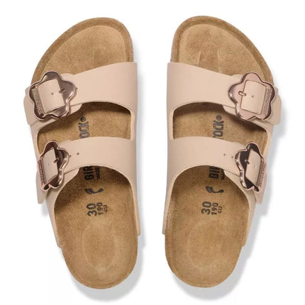 Birkenstock ARIZONA FLOWER BUCKLE VAIKAMS 1030439 SMĖLIO PILIES (standartinis plotis) šlepetės