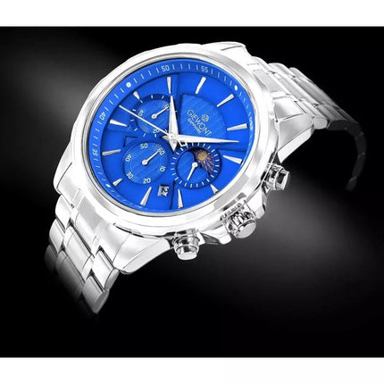 Vyriškas laikrodis Giewont Chronograph Safyrinis Sidabrinis Mėlynas GW9460-B3