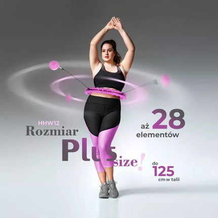 HULA HOP RINKINYS HHW12 VIOLETINIS SU SVORIAIS IR HMS DIRŽAS BR163 JUODAS PLUS SIZE