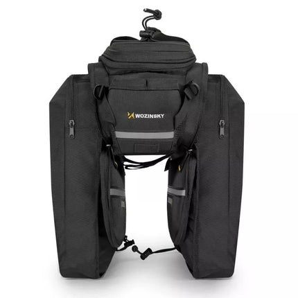 Wozinsky large bike rack bag 35l + rain cover black (WBB19BK)