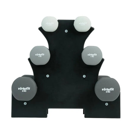 VIRTUFIT NEOPRENE DUMBBELL SET - BAR BELL SET - WITH HANDLE