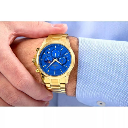 Men's Watch Giewont Chronograph Sapphire Gold Blue GW9460-B5