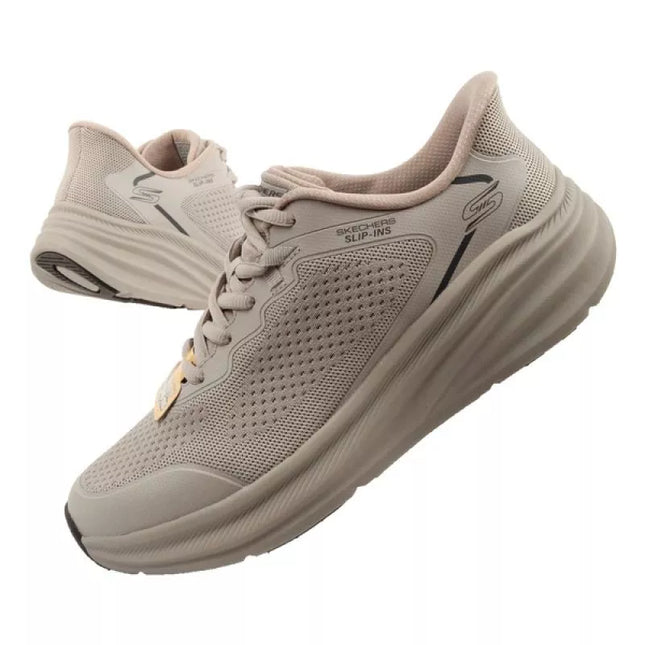 Skechers Bobs Skillz vyriški sportbačiai smėlio spalvos, lengvai įsispiriami