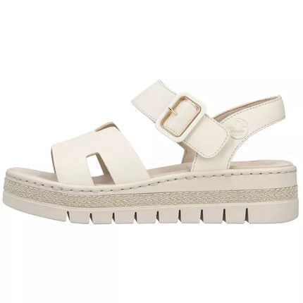 Women's beige wedge sandals Rieker V4952-60