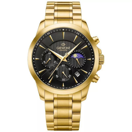 Vyriškas laikrodis Giewont Chronograph Safyro Auksas Juodas GW9460-B4